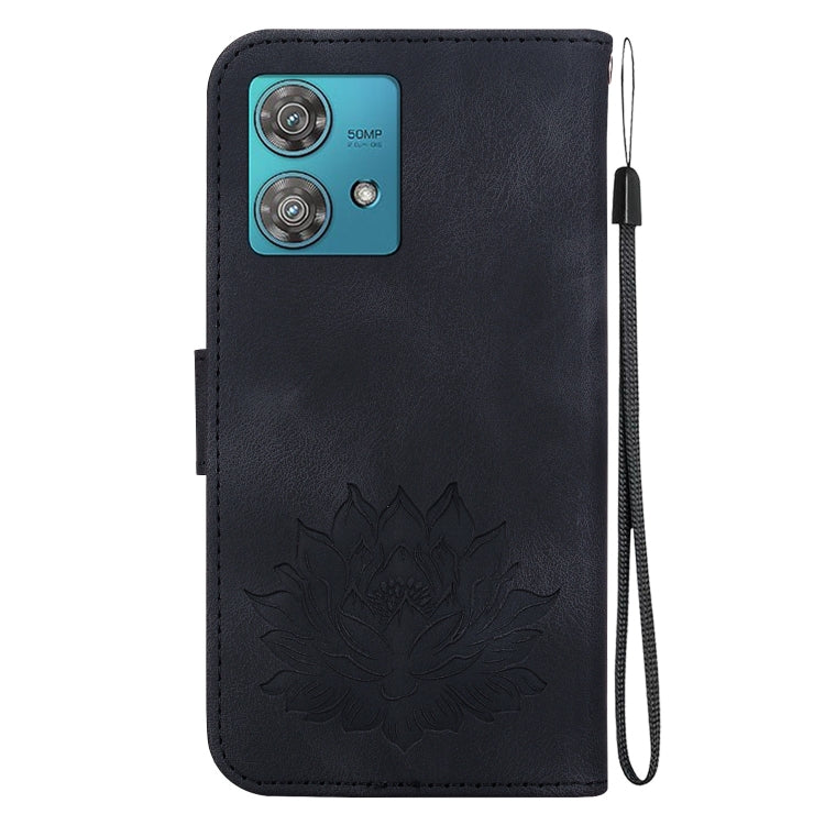 For Motorola Edge 40 Neo Lotus Embossed Leather Phone Case