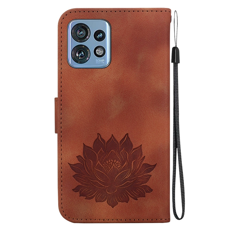 For Motorola Edge 40 Pro Lotus Embossed Leather Phone Case