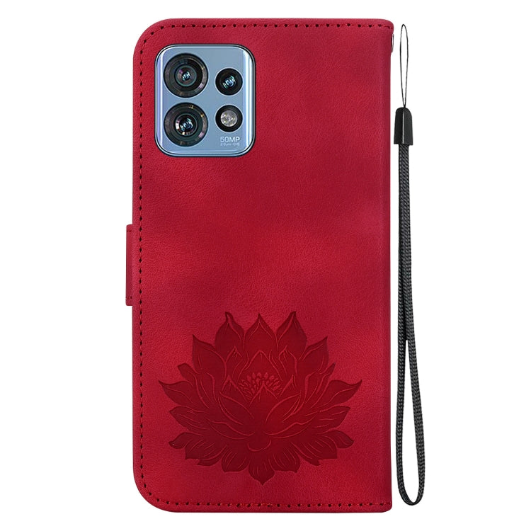 For Motorola Edge 40 Pro Lotus Embossed Leather Phone Case