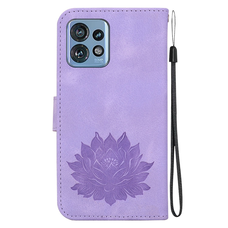 For Motorola Edge 40 Pro Lotus Embossed Leather Phone Case