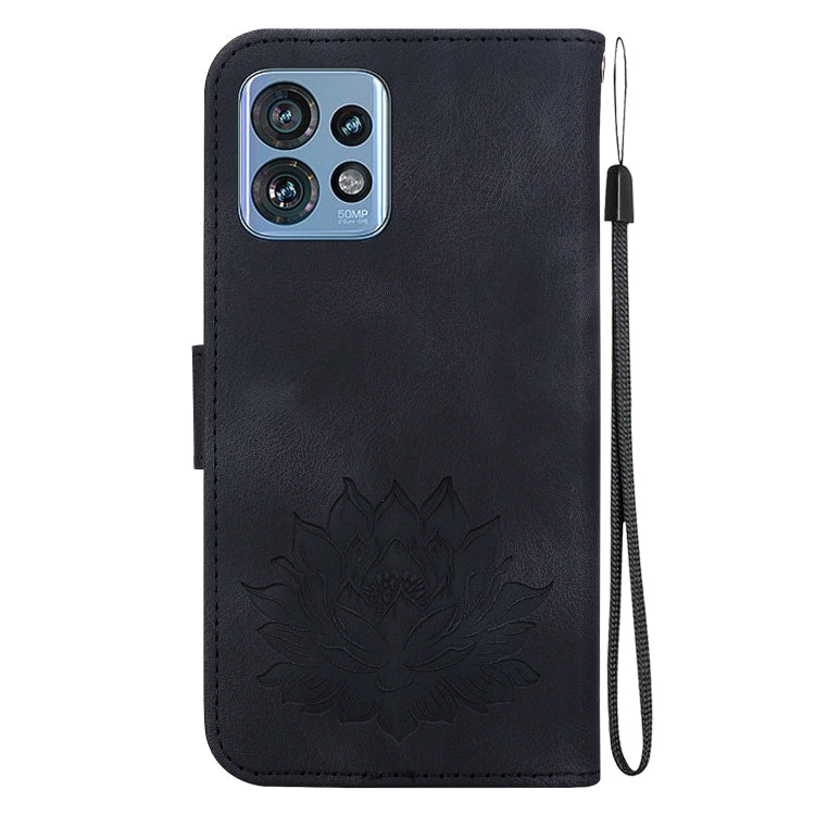 For Motorola Edge 40 Pro Lotus Embossed Leather Phone Case