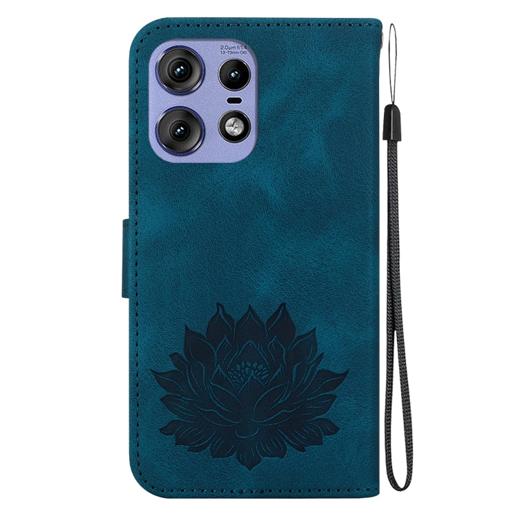 For Motorola Edge 50 Pro Lotus Embossed Leather Phone Case