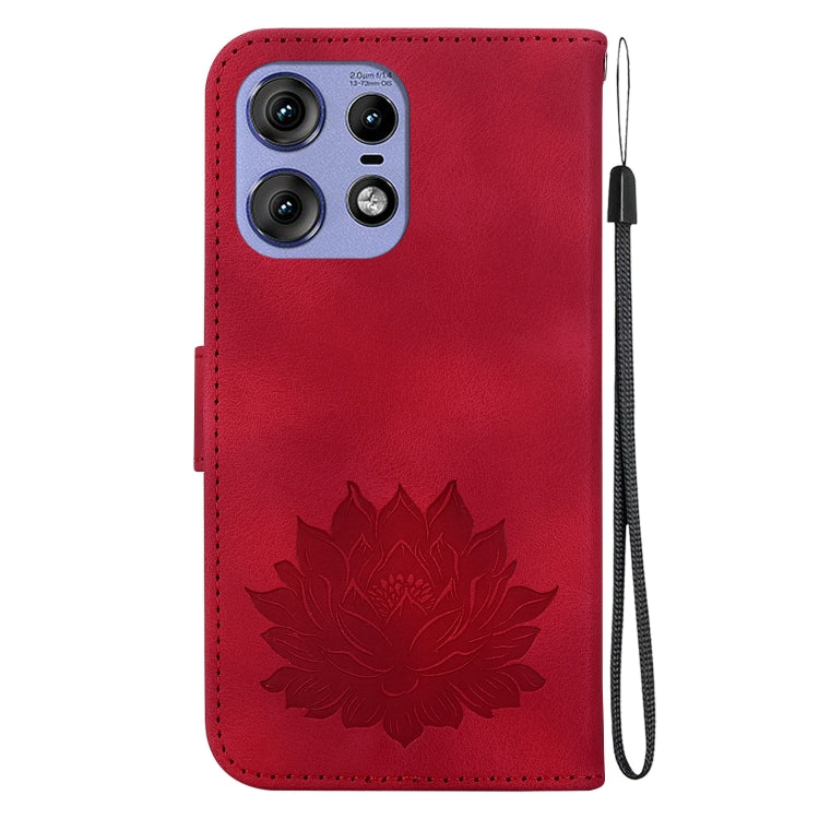 For Motorola Edge 50 Pro Lotus Embossed Leather Phone Case
