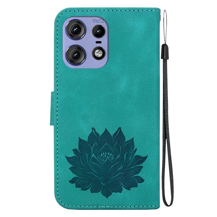 For Motorola Edge 50 Pro Lotus Embossed Leather Phone Case