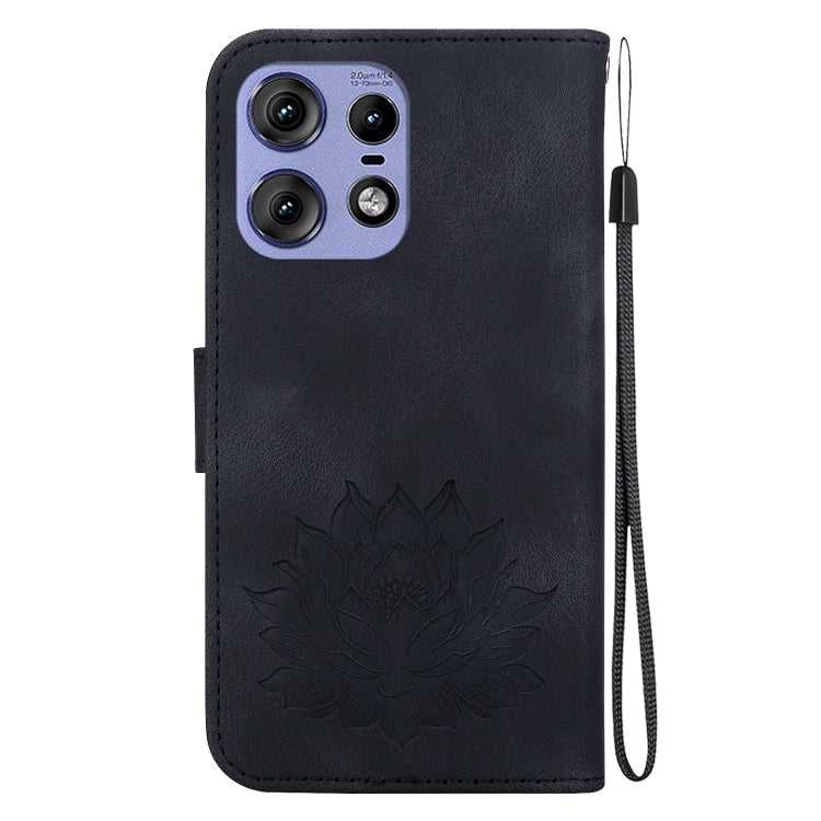 For Motorola Edge 50 Pro Lotus Embossed Leather Phone Case