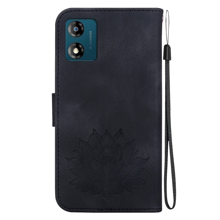 For Motorola Moto E13 Lotus Embossed Leather Phone Case
