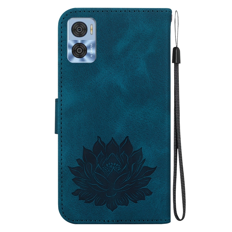 For Motorola Moto E22 / E22i Lotus Embossed Leather Phone Case