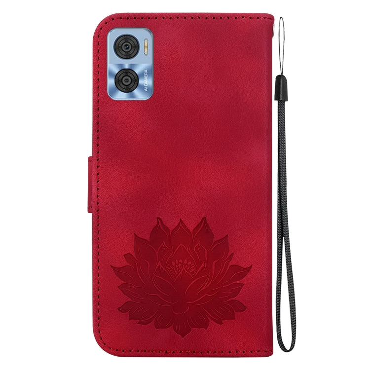 For Motorola Moto E22 / E22i Lotus Embossed Leather Phone Case