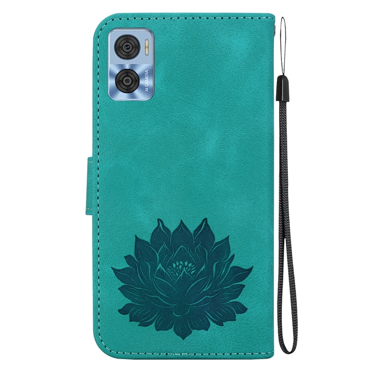 For Motorola Moto E22 / E22i Lotus Embossed Leather Phone Case