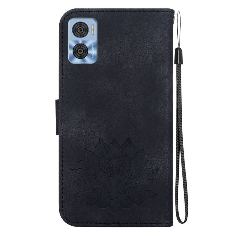 For Motorola Moto E22 / E22i Lotus Embossed Leather Phone Case