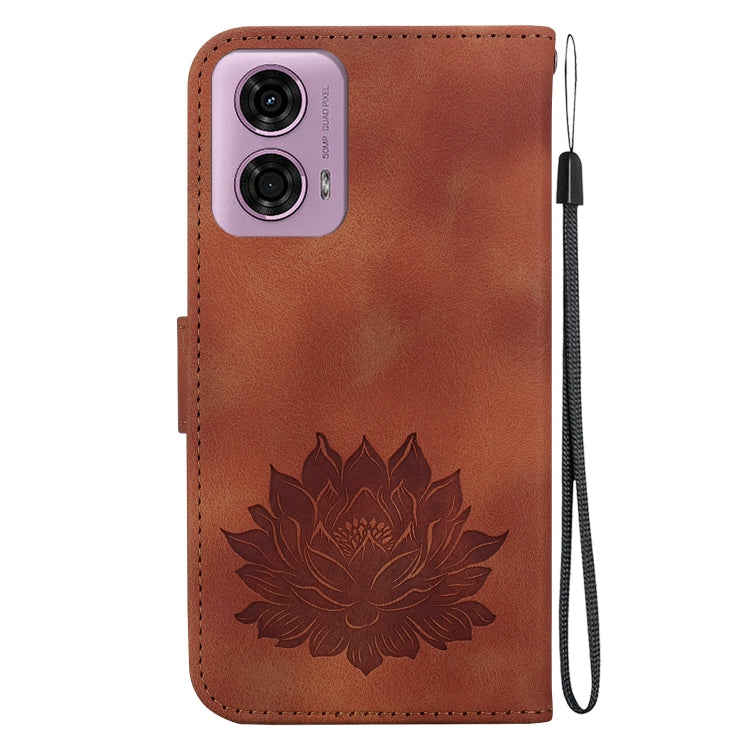 For Motorola Moto G04 / G24 Lotus Embossed Leather Phone Case