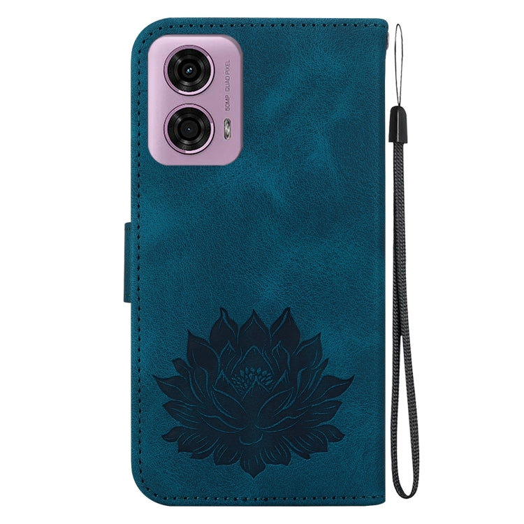 For Motorola Moto G04 / G24 Lotus Embossed Leather Phone Case