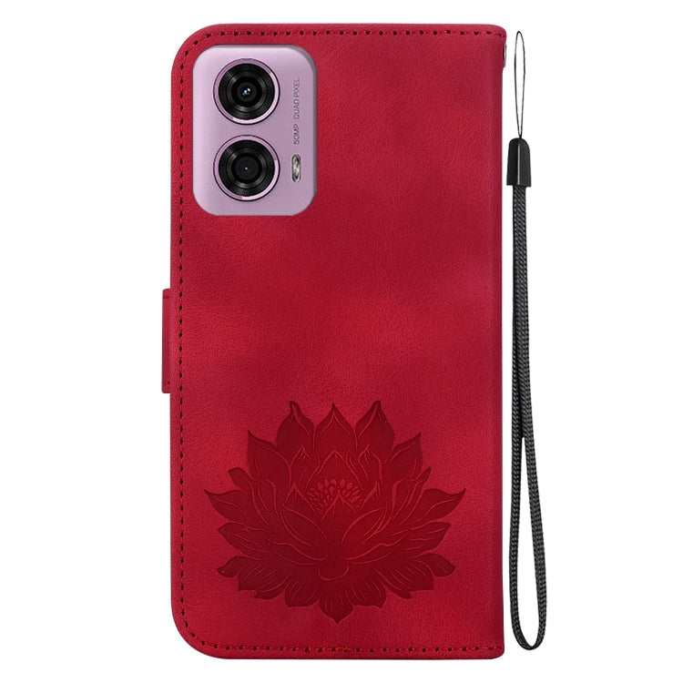 For Motorola Moto G04 / G24 Lotus Embossed Leather Phone Case