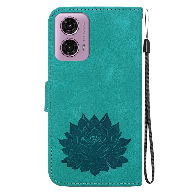 For Motorola Moto G04 / G24 Lotus Embossed Leather Phone Case