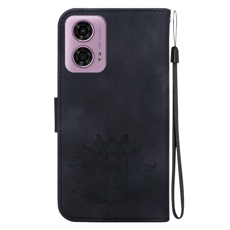 For Motorola Moto G04 / G24 Lotus Embossed Leather Phone Case