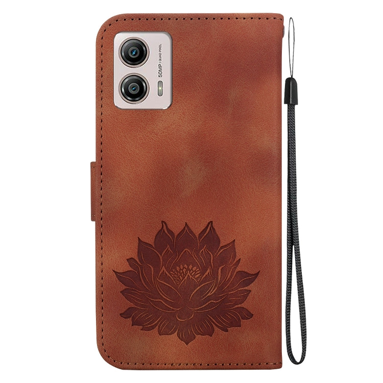 For Motorola Moto G13 / G23 / G53 Lotus Embossed Leather Phone Case