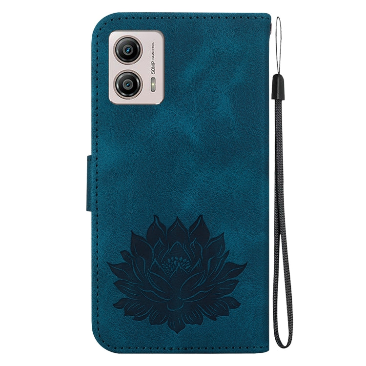 For Motorola Moto G13 / G23 / G53 Lotus Embossed Leather Phone Case