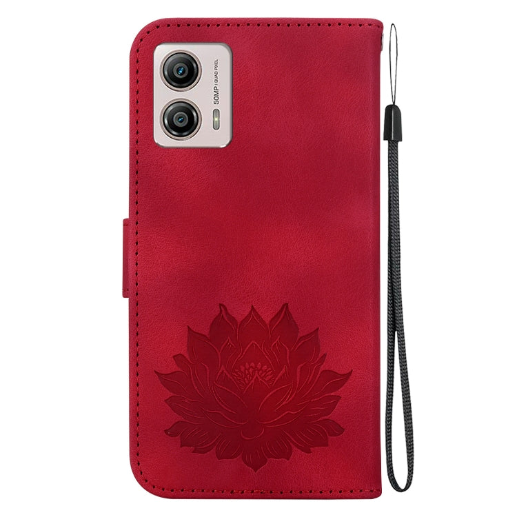 For Motorola Moto G13 / G23 / G53 Lotus Embossed Leather Phone Case