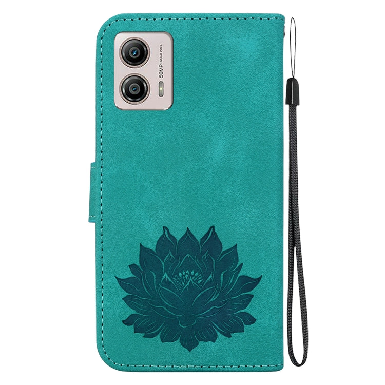 For Motorola Moto G13 / G23 / G53 Lotus Embossed Leather Phone Case