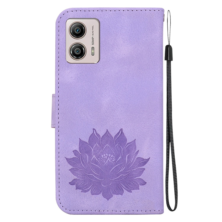 For Motorola Moto G13 / G23 / G53 Lotus Embossed Leather Phone Case