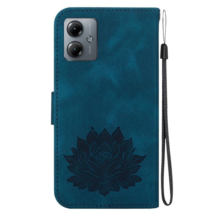 For Motorola Moto G14 Lotus Embossed Leather Phone Case