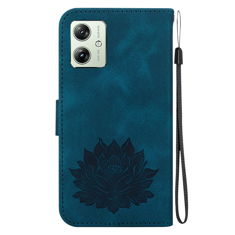For Motorola Moto G54 Lotus Embossed Leather Phone Case