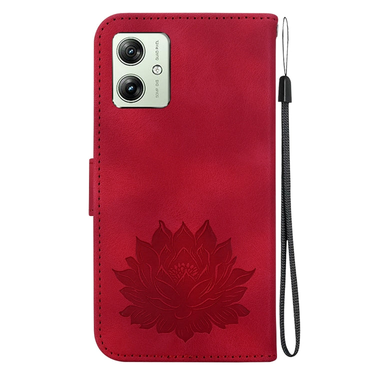 For Motorola Moto G54 Lotus Embossed Leather Phone Case