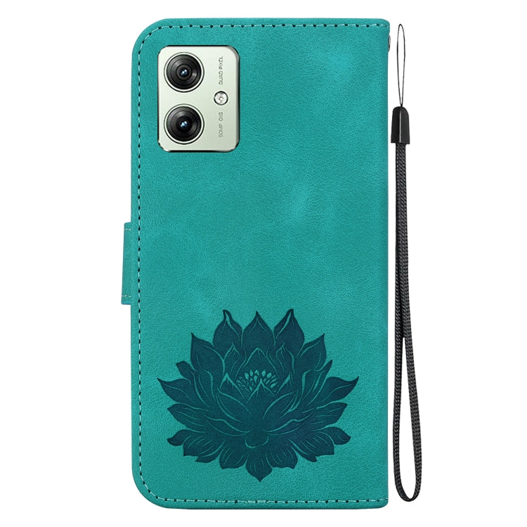 For Motorola Moto G54 Lotus Embossed Leather Phone Case
