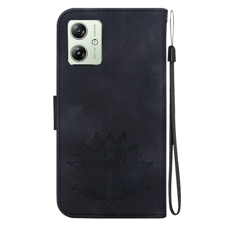 For Motorola Moto G54 Lotus Embossed Leather Phone Case