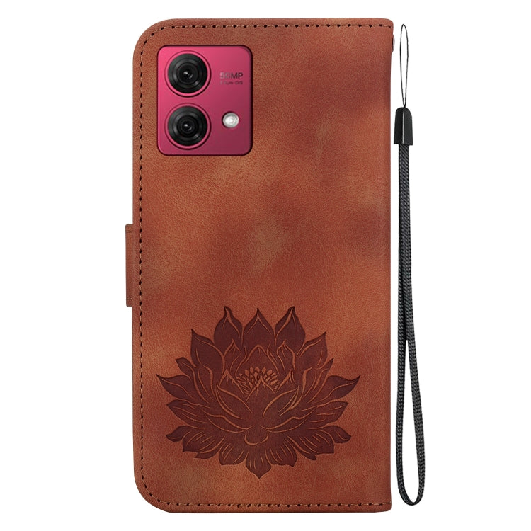 For Motorola Moto G84 Lotus Embossed Leather Phone Case