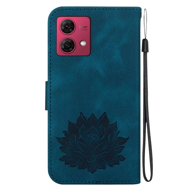 For Motorola Moto G84 Lotus Embossed Leather Phone Case