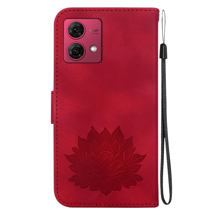 For Motorola Moto G84 Lotus Embossed Leather Phone Case