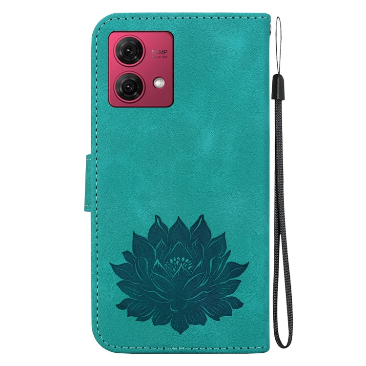For Motorola Moto G84 Lotus Embossed Leather Phone Case