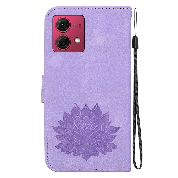 For Motorola Moto G84 Lotus Embossed Leather Phone Case