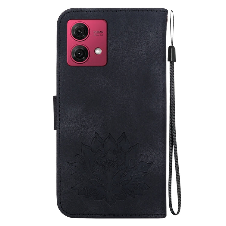 For Motorola Moto G84 Lotus Embossed Leather Phone Case