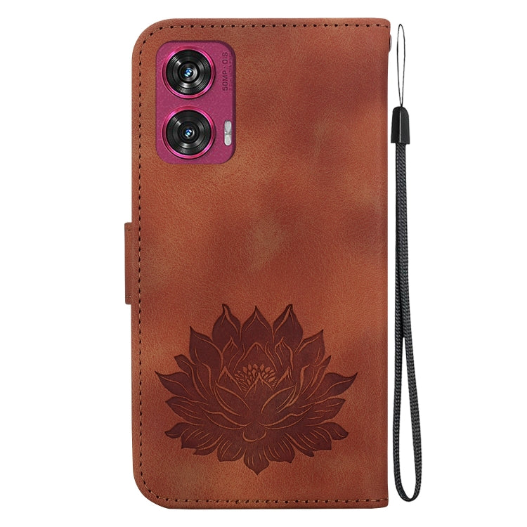 For Motorola Edge 50 Fusion Lotus Embossed Leather Phone Case
