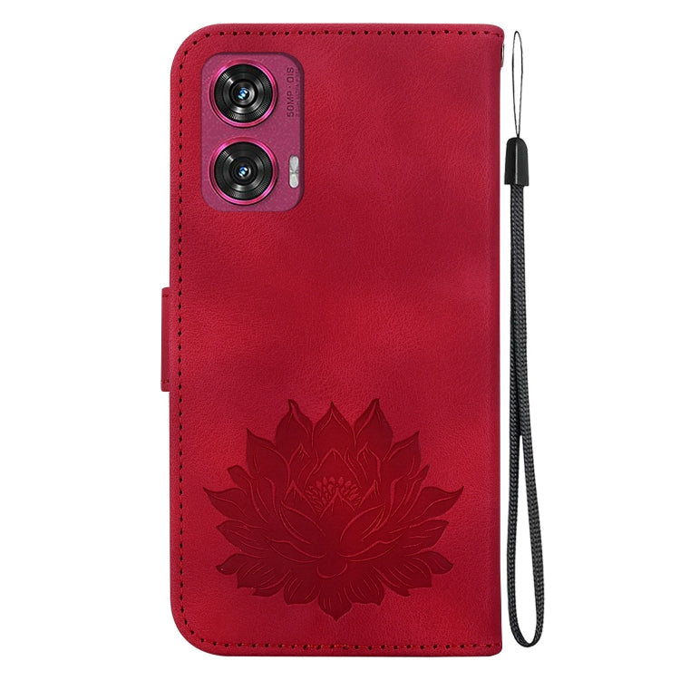 For Motorola Edge 50 Fusion Lotus Embossed Leather Phone Case