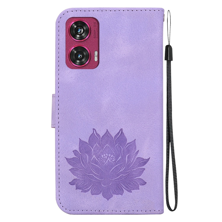 For Motorola Edge 50 Fusion Lotus Embossed Leather Phone Case