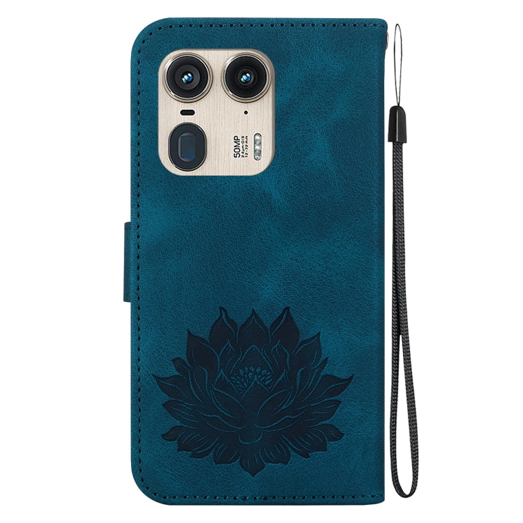 For Motorola Edge 50 Ultra Lotus Embossed Leather Phone Case