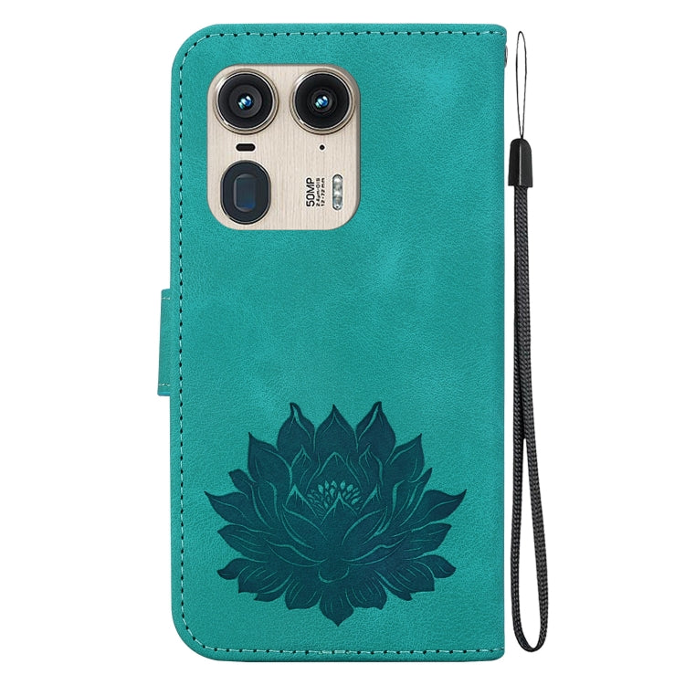 For Motorola Edge 50 Ultra Lotus Embossed Leather Phone Case