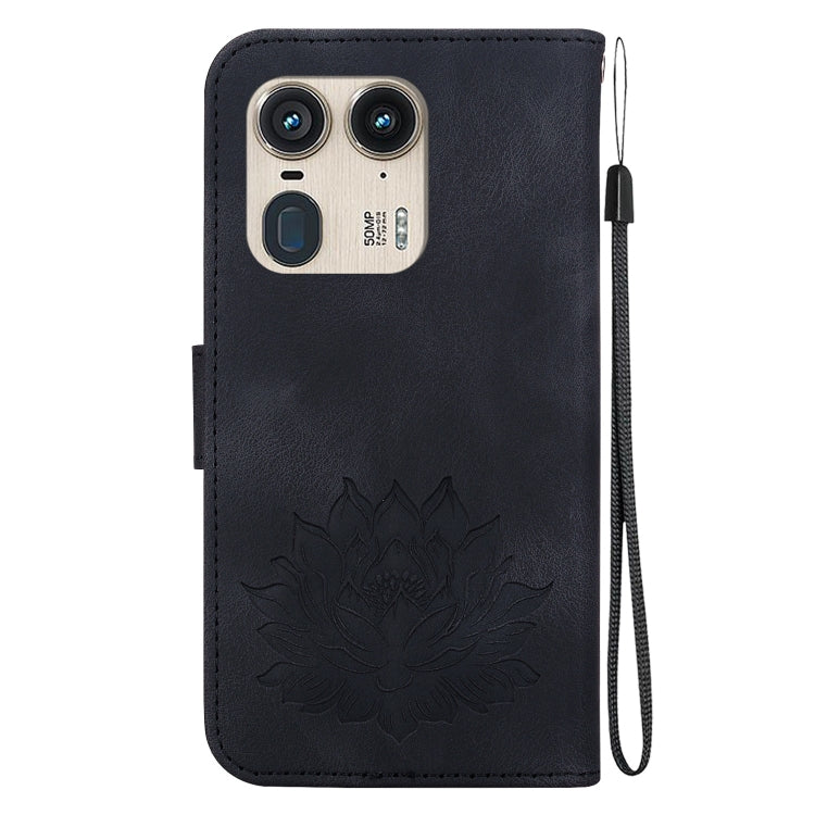 For Motorola Edge 50 Ultra Lotus Embossed Leather Phone Case