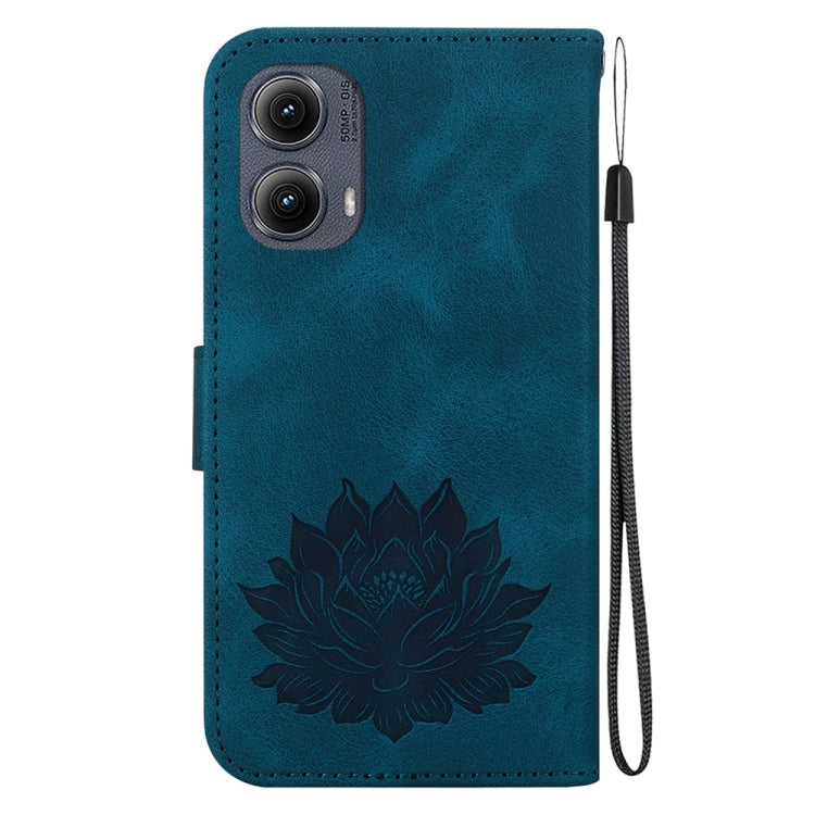For Motorola Edge 2024 Lotus Embossed Leather Phone Case
