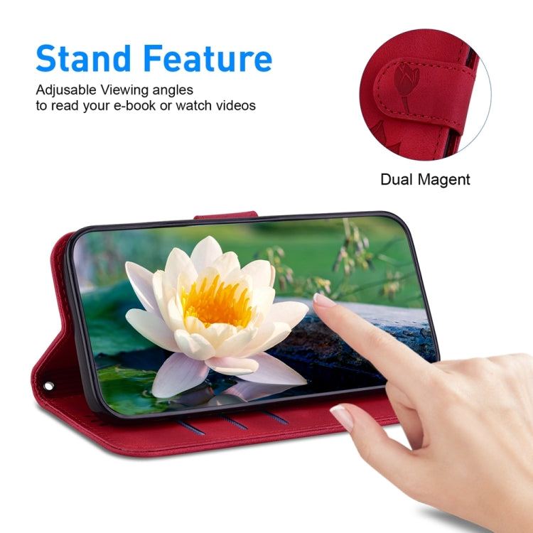 For Motorola Edge 2024 Lotus Embossed Leather Phone Case