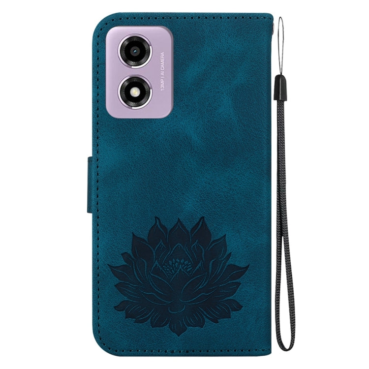 For Motorola Moto G04s / Moto E14 Lotus Embossed Leather Phone Case
