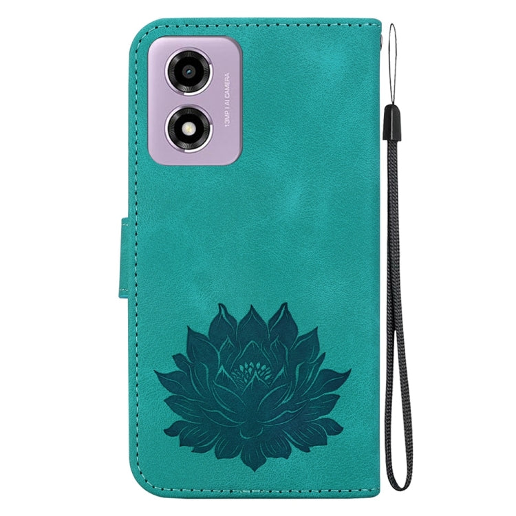 For Motorola Moto G04s / Moto E14 Lotus Embossed Leather Phone Case