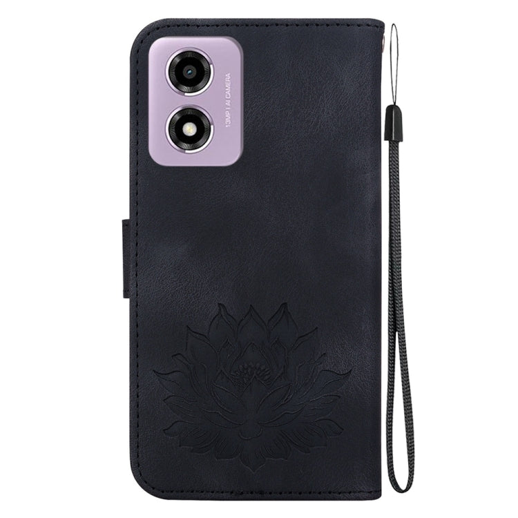 For Motorola Moto G04s / Moto E14 Lotus Embossed Leather Phone Case