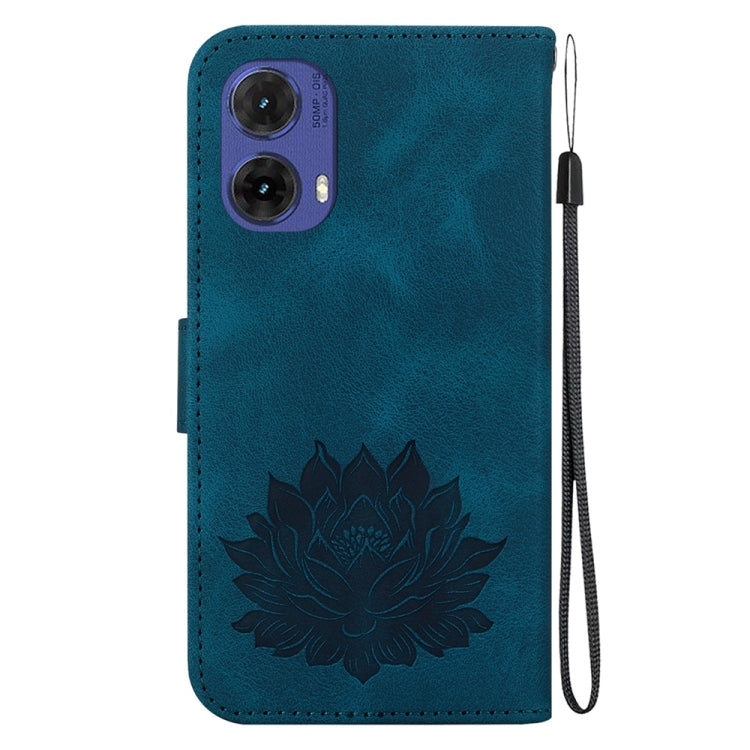 For Motorola Moto G85 Lotus Embossed Leather Phone Case