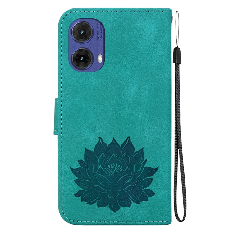 For Motorola Moto G85 Lotus Embossed Leather Phone Case