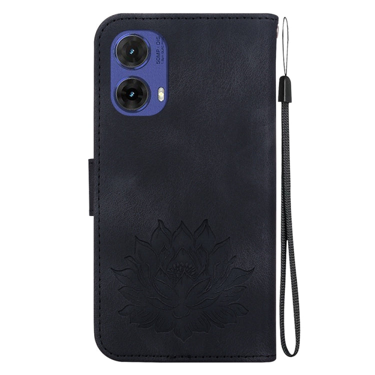 For Motorola Moto G85 Lotus Embossed Leather Phone Case