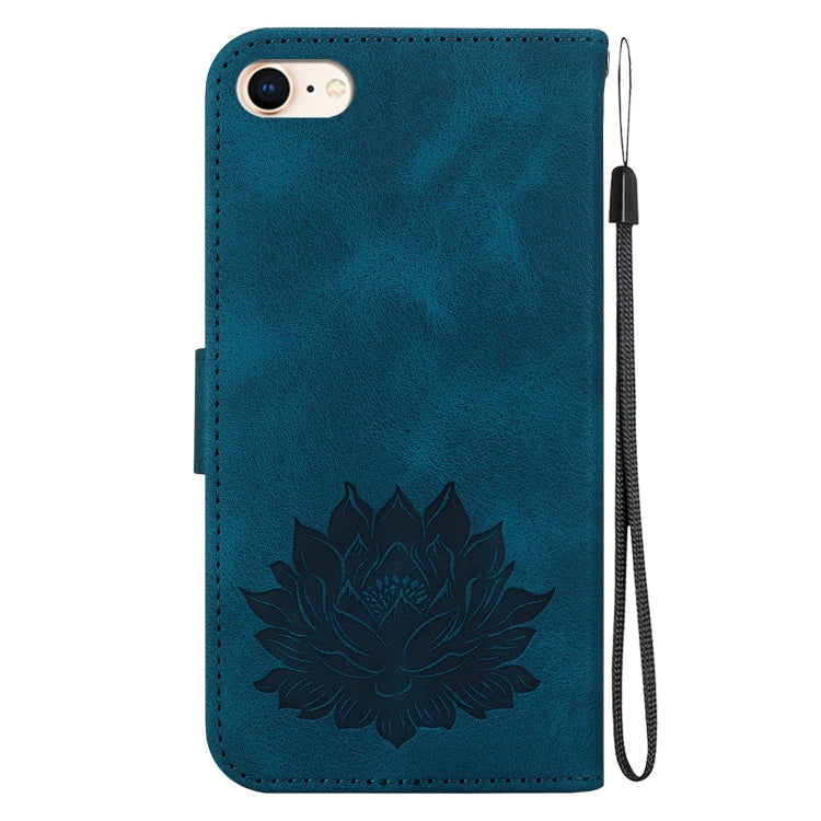 For iPhone SE 2022 / 2020 / 8 / 7 Lotus Embossed Leather Phone Case